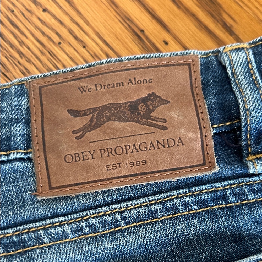 Obey Propaganda Denim Blue Women's Shorts/9 - Picture 5 of 5
